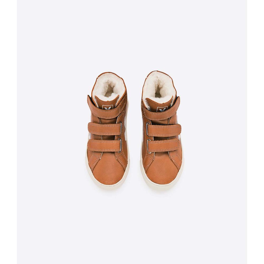 Veja ESPLAR MID FURED LEATHER Hoog Kinderen Koffie | BE 687WNB